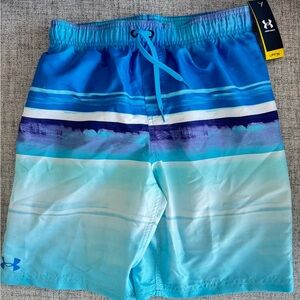 Under Armour Aqua and Blue Swim Trunks